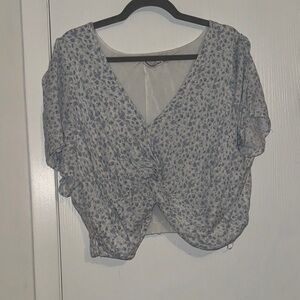 Floral V-Neck Women Crop Top